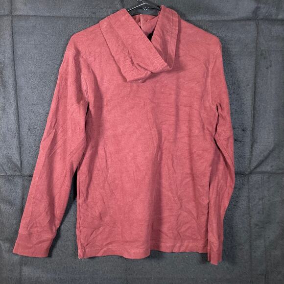 Eddie Bauer Mens Sweater Hoodie Maroon Pullover Henley Cotton Blend Small - Picture 9 of 11